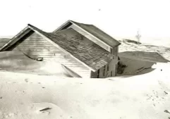 buried town in sand dune