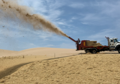 hay on sand dunes california