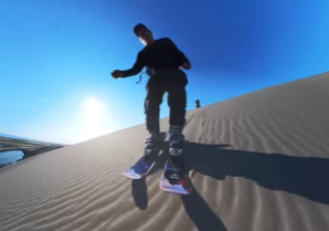 skiing on sand dunes